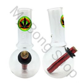 Baby Glass Bong Rainbow Leaf