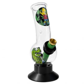 Extra Small Glass Bong with Rubber Base Crazy Bart (15cm)