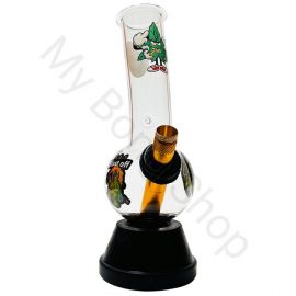 Small Glass Bong Crazy Leaf 