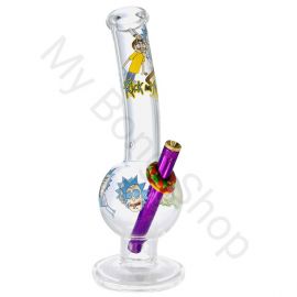 Medium Glass Bong with Glass Base Rick and Morty (25cm)