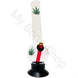 Large Glass Bong Green Leaf 