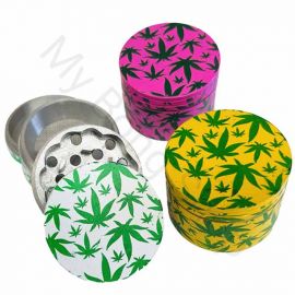 Metal Grinder with Green Leaf Design (42mm)