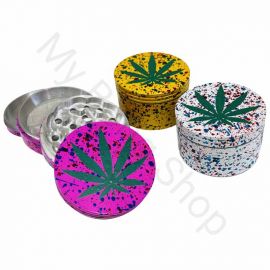 Metal Grinder with Green Leaf Design (63mm)