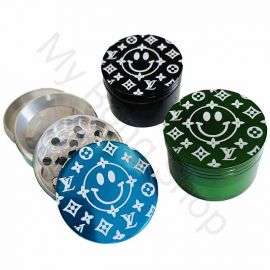 Metal Grinder with Smiley Face Design