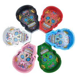 Skull Shape Ashtray with Colouful Designs