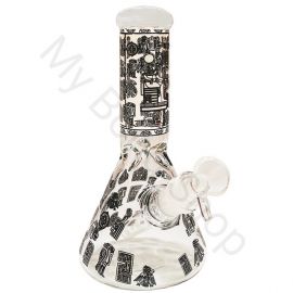 Glow in the Dark Small Beaker Glass Bong Egyptian Symbols