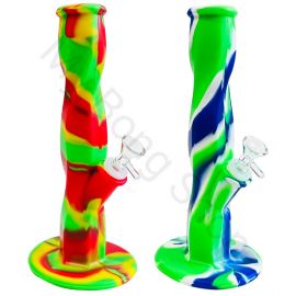 Twisted Straight Shooter Silicone Multi Colour Bong