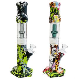 Straight Shooter Silicone Bong with Glass Percolator (31cm)