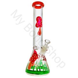 Magic Mushrooms Beaker Glass Bong (35cm)