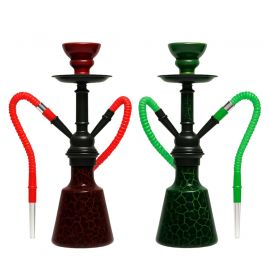 Colourful Crackle 2 Hose Shisha (31cm)