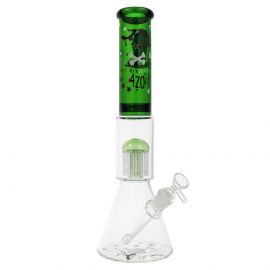 Dracula Glass Beaker Bong Green with Mushroom Percolator