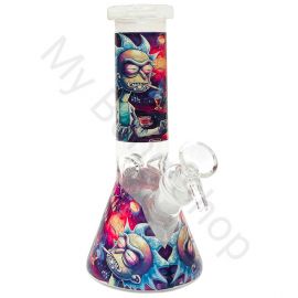 Crazy Rick and Morty Small Beaker Glass Bong 2