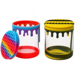 Large Colourful Glass and Silicone Storage Jar