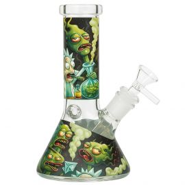 Mad Rick and Morty Small Beaker Glass Bong 1
