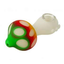 Glow in the Dark Mushroom Silicone Smoking Pipe